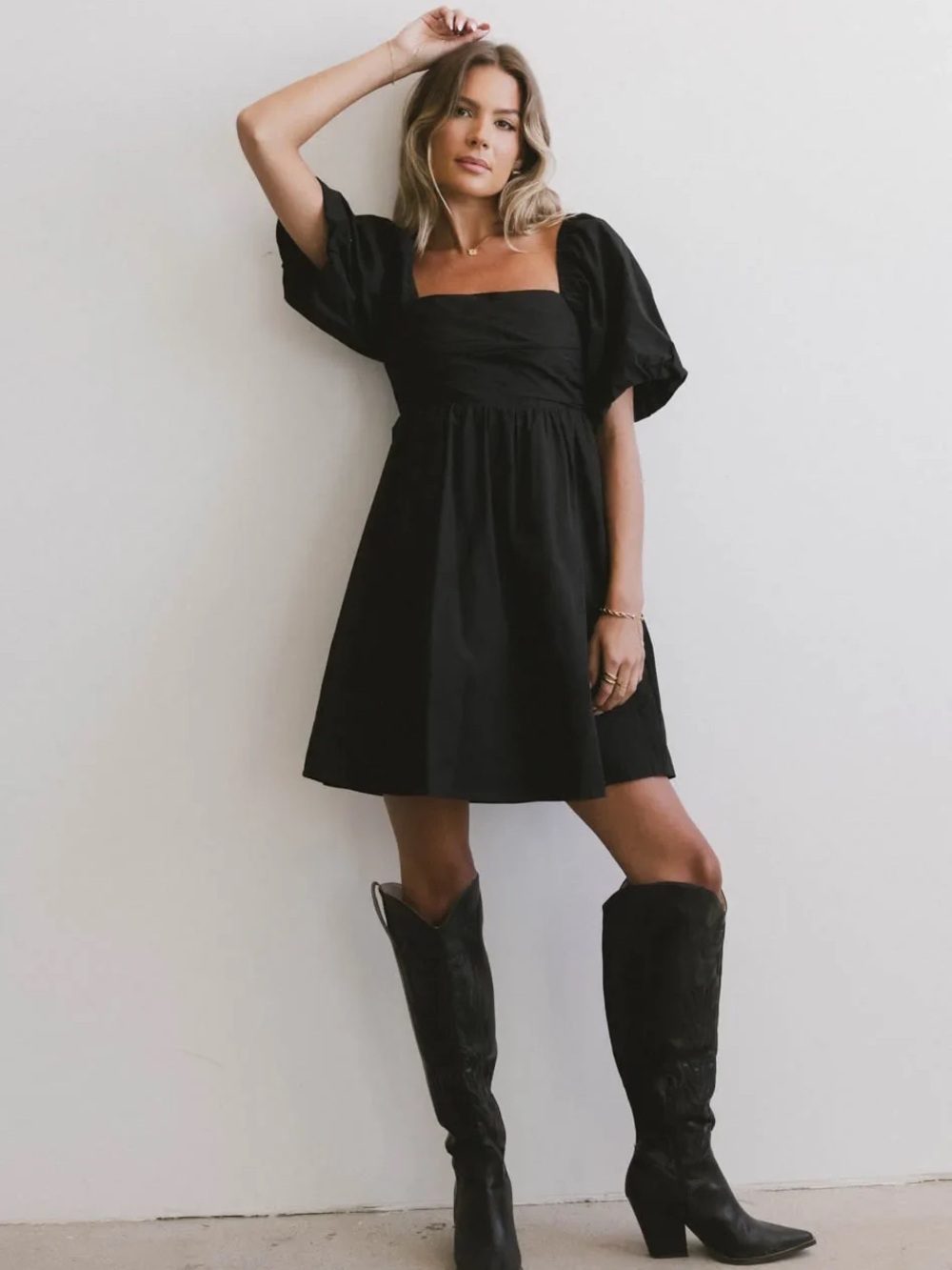 Bohme Dinah Pleated Mini Dress in Black